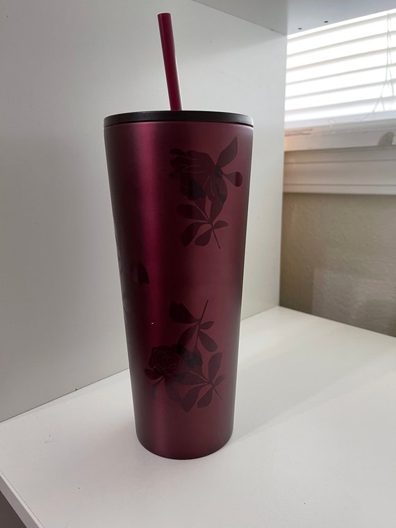 Plum rose Starbucks tumbler