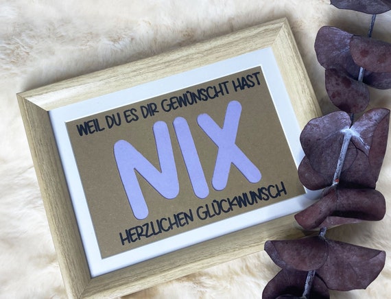 Geldgeschenk weil du es Dir gewünscht hast NIX Etsy.de