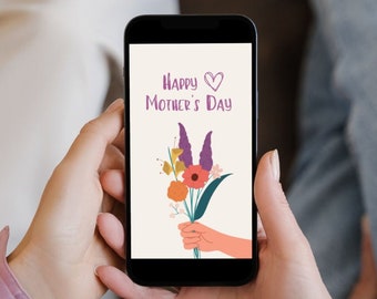 Digitale Happy Mother's Day Card voor WhatsApp | Animatievideo inbegrepen / Last Minute cadeau, cadeau / Beste moeder