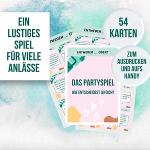 Digital game for parties, dates and bachelorette parties - party game, games for two, question game, mobile phone game, printable playing cards