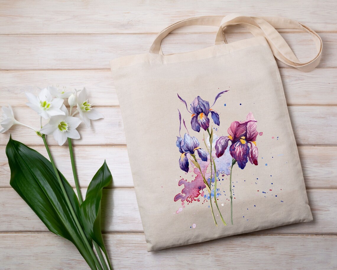 Watercolor Floral Tote Bag Cute Tote Bag Flower Tote Etsy