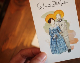 Sts. Louis and Zélie Martin Prayer Card: Catholic Wedding Favor
