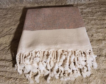 Pink Turkish Cotton Beach Towel: Oversized, Absorbent, Quick Dry (39” x 70”)
