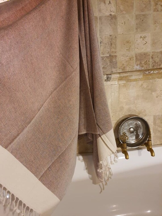 Blue Beach Turkish Towel - Set Of 2-100x180cm Large Turkish Hammam Peshtemal Towel - Super Absorbent, Quick Dry, Lightweight, Compact Towels For