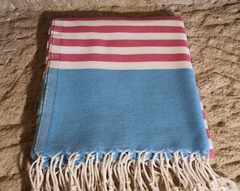 Turkish Cotton Towel for Bath Spa Beach Gym 39” x 70” Oversized Towel Turkish Towel Striped Beach Towel %100 Cotton Towel Quick Dry