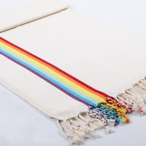 Rainbow Turkish Cotton Beach Towel: Oversized Bath & Spa Towel