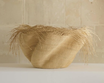 Handwoven Wave Basket – Artisan Boho Decor for Your Home