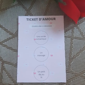 Ticket carte à gratter personnalisable - message personnalisé - idée de  cadeau saint valentin, demande mariage, déclaration d'am