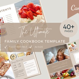 Recipe Book Template, Family Cookbook Template, Recipe eBook Template, Recipe Binder Template, Recipe Card Templates, Lead Magnet, Editable