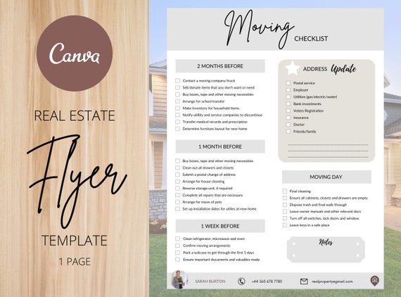 Realtor Moving Checklist: Customizable Client Guide (Canva, PDF)