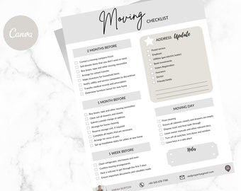 Customizable Moving Checklist: Realtor Client Guide (Canva PDF)