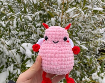 Valentine’s Day love bug crochet amigurumi plushie