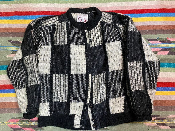 Vintage Black and White Checkered Jacket - image 1