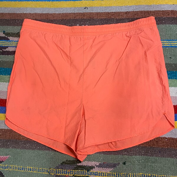 Vintage Neon Orange Windbreaker Shorts