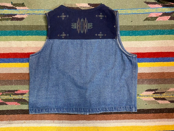 Vintage Denim Southwestern Vest - image 3