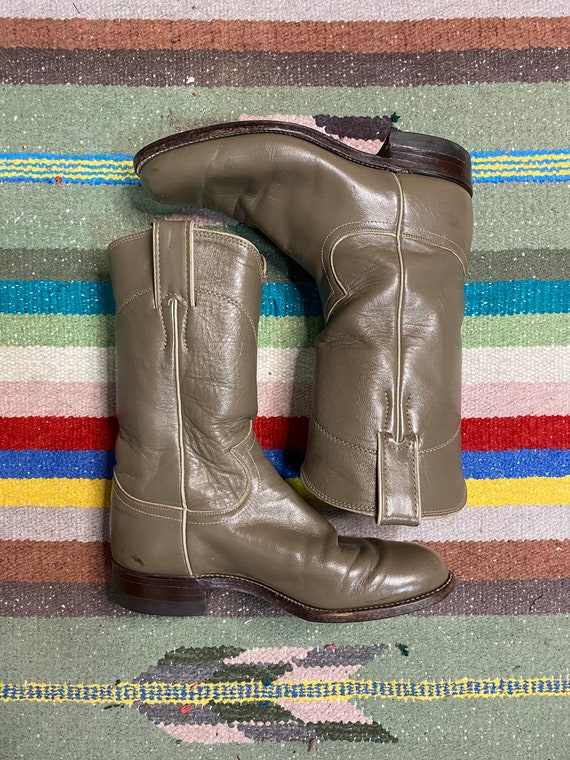 Vintage Taupe and Cream Roper Justin Boots - image 2