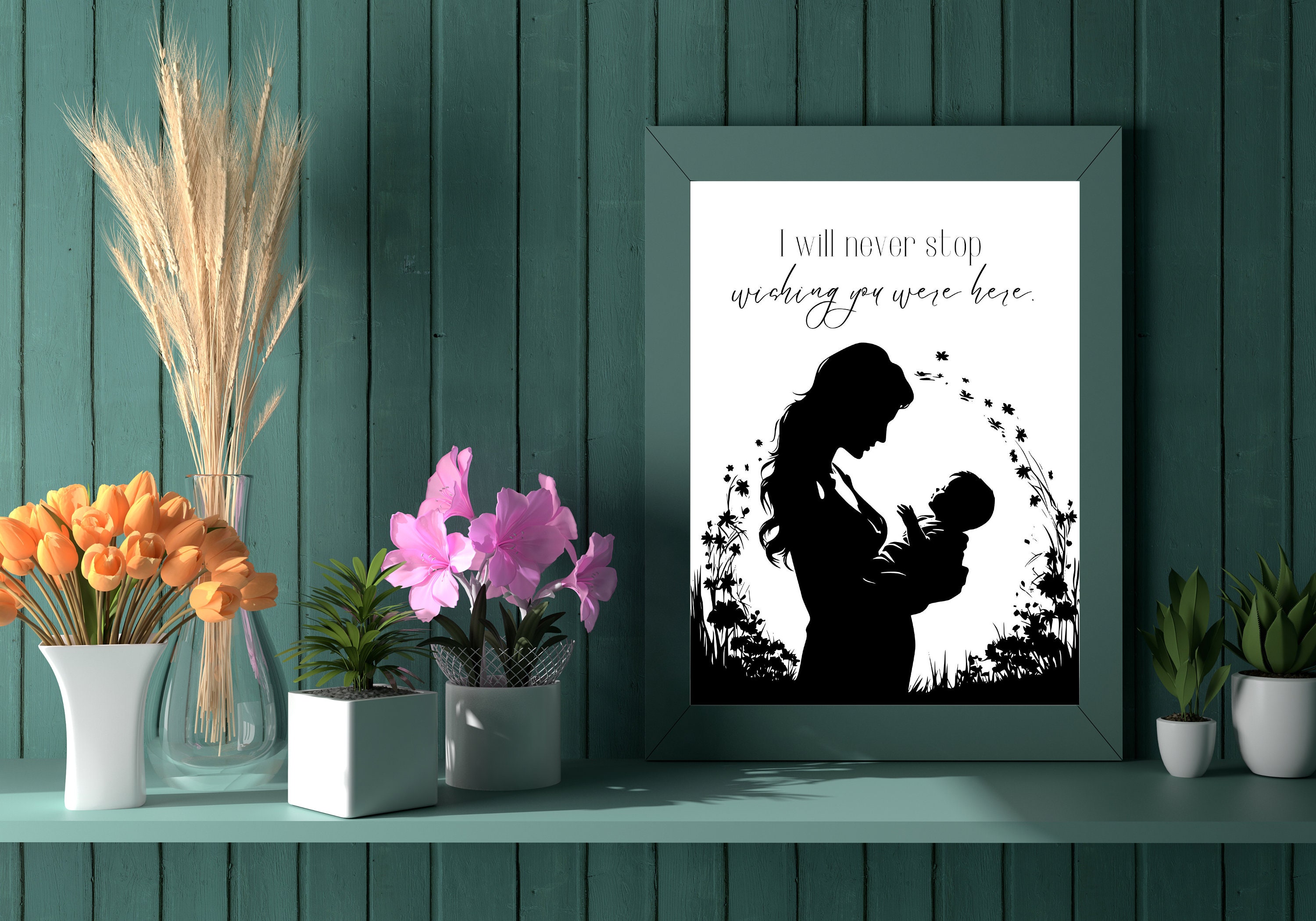 Baby Loss Print, Angel Baby Wall Art, I Will Never Stop Wishing