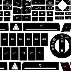 Audi A4 B6 år 2002-2007, Audi A4-knapp, reparationsset med vinyldekaler för Audi A4, reparation av klimatknappar Audi, radio, knapp för avskalad fönsterruta