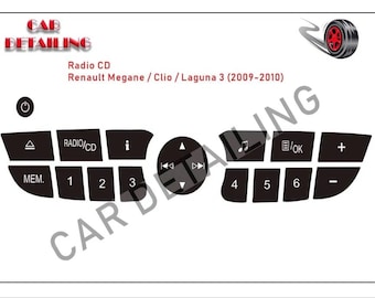 Convient pour Renault Megane 3 Clio 3, Laguna 3, Scenic, décalcomanies de réparation de boutons radio cd, autocollants pour boutons usés