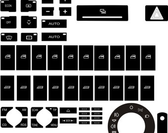 Convient pour les autocollants de réparation de boutons Audi A4, les boutons de climatisation a4 b6 b7, les boutons de fenêtre, les autocollants de réparation de boutons de radio cd, les autocollants pour boutons usés, tous