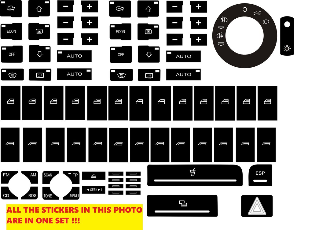 Audi A4 Button Repair Stickers, A4 B6 B7 Button Climate, Window Button ...
