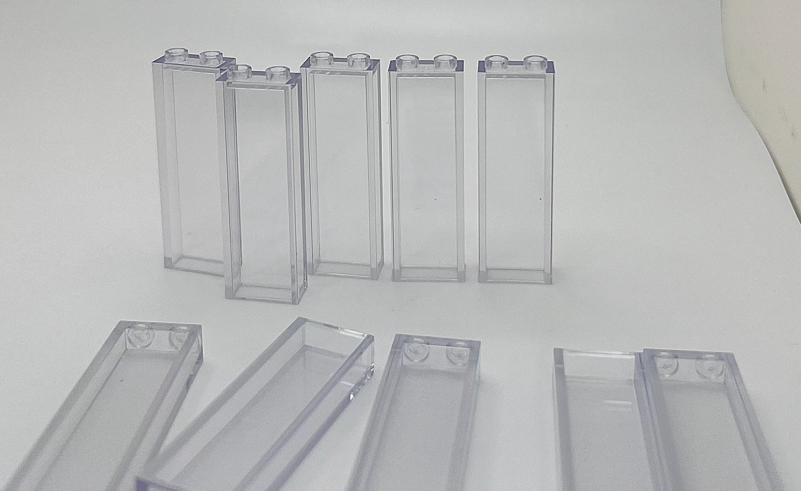 10 Pack of Clear Trans LEGO ® Bricks - 1 X 2 X 5 - Building Blocks