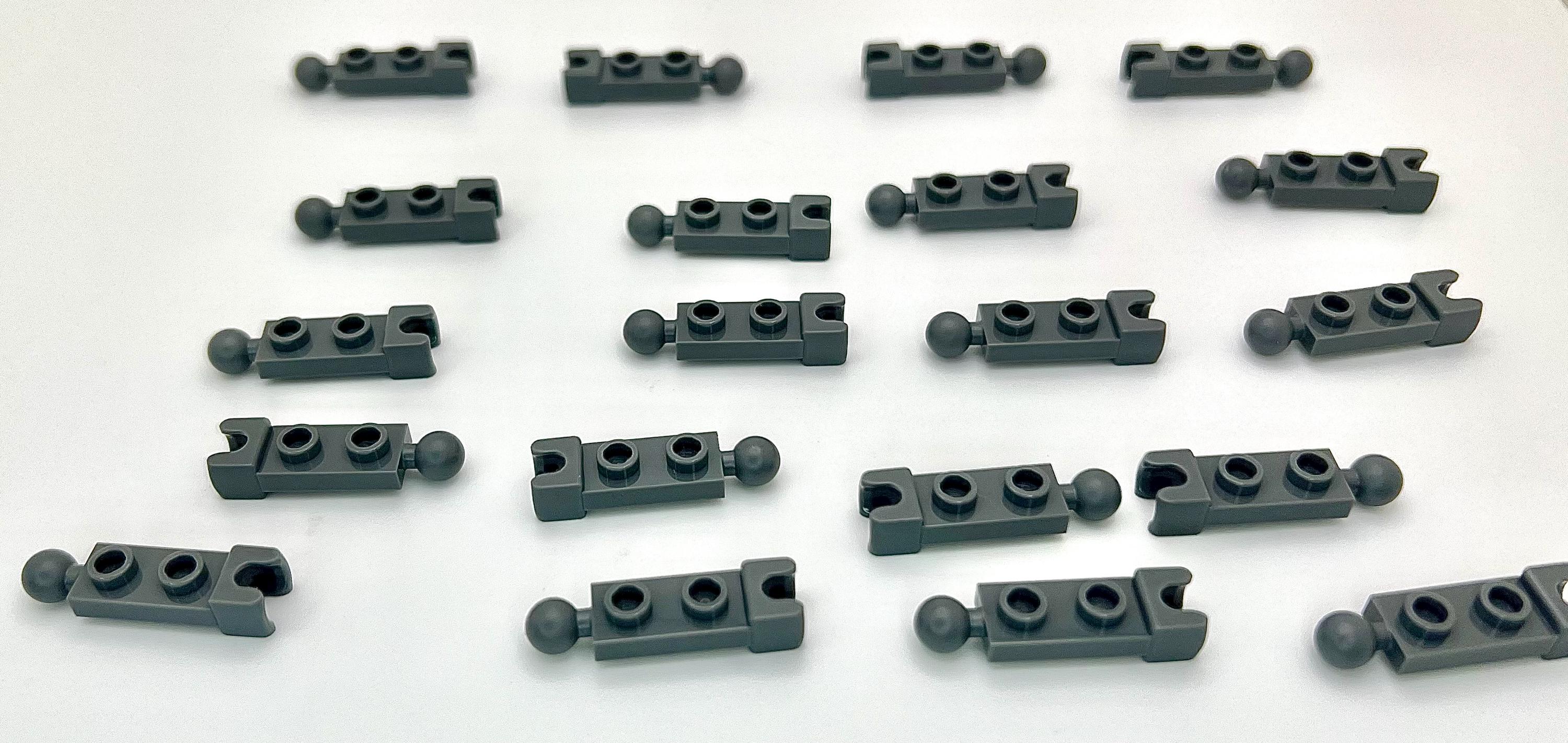 20 Pack Plate, Modified 1 X 2 With Tow Ball and Small Tow Ball 