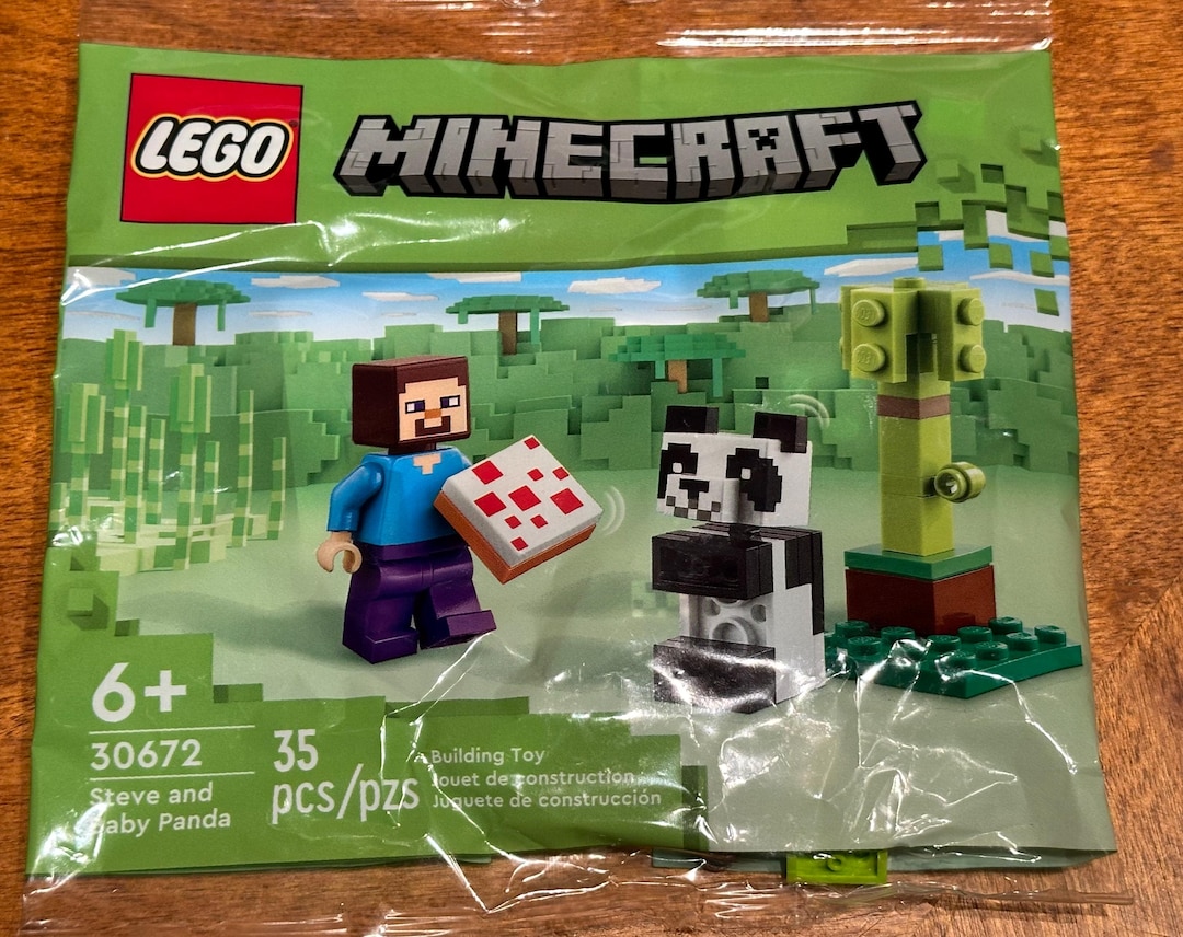 Steve and Baby Panda LEGO ® Minecraft Set 30672 – New Sealed