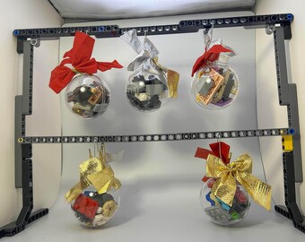5 or 10 Unique LEGO® brick filled Ornaments - Surprise Holiday Collectibles!
