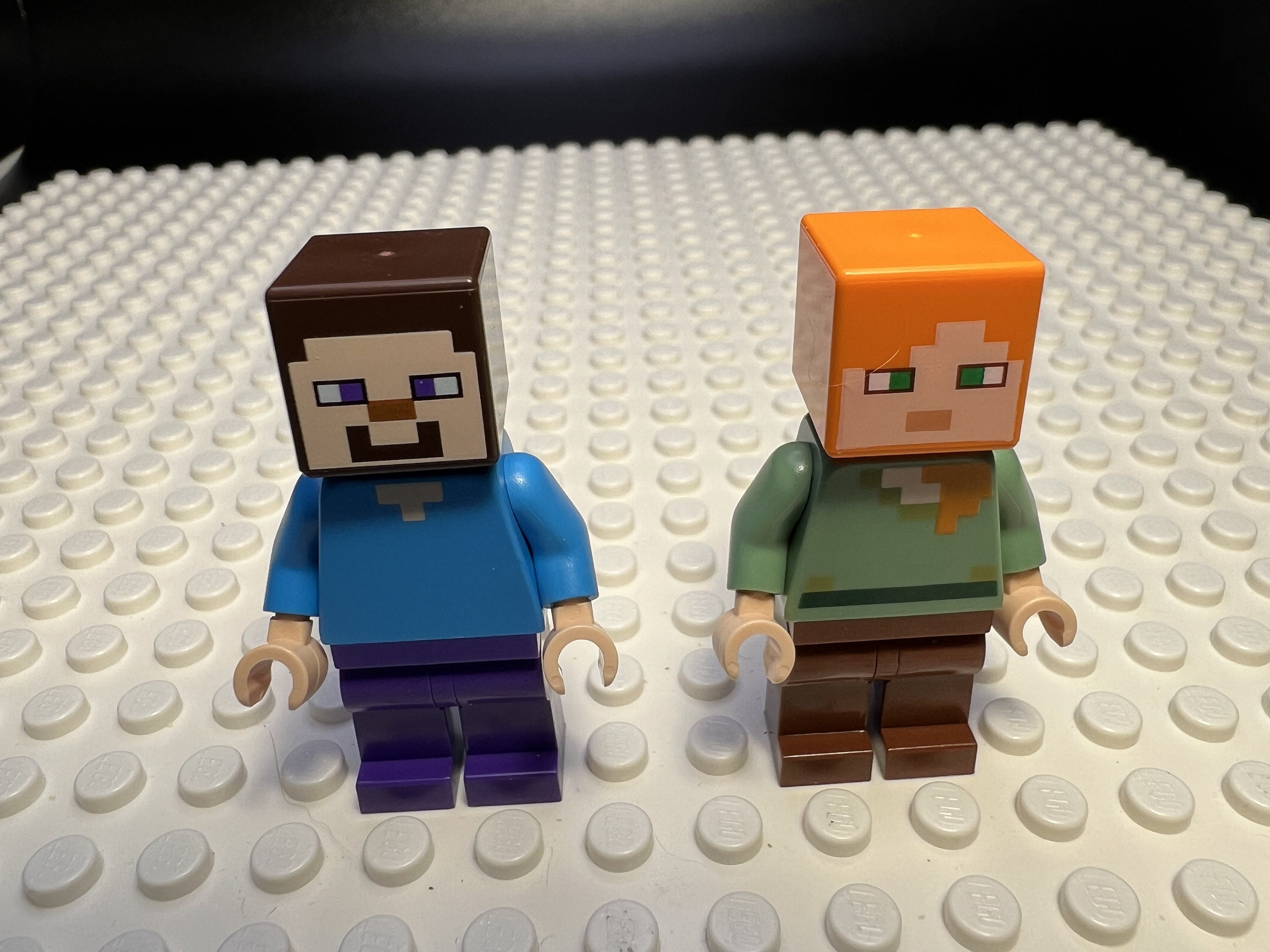 Steve and Alex LEGO Minecraft Minifigures. Etsy