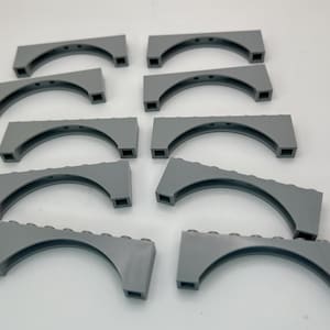 10 Pack light gray Arch 1 x 8 x 2 LEGO ® bricks.
