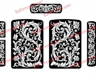 ZIPPO Laser Engraving Design - SCROLLWORK | Lightburn | Zippo Lighter | svg File | lbrn2 File |