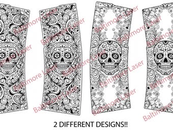 PMAG Laser Engraving Design - Sugar SKULL - Calavera - (2 Versions) | Lightburn | AR-15 P Mag | svg File | lbrn2 File | Template