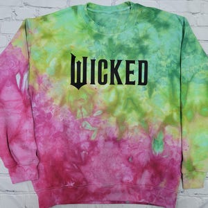 Wicked, Wicked Tie Dye, Wicked Ice Dye, Wicked Themed Design, Movie, Wizard of Oz, Green, Pink, Men Tie Dye, Women Tie Dye, Wicked Movie