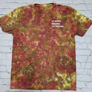 Lift Weights, Read Books, Stay Disciplined, Custom T-Shirt, Custom, Custom Tie Dye, Workout, Custom Design, Gym, Workout Tie Dye, Ice Dye