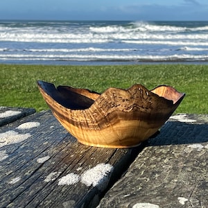 Myrtlewood natural edge wooden bowl