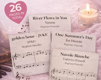 Relaxing Piano Music Bundle - 10 Songs for Cozy Evenings - Easy Sheet Music  - PDF Download