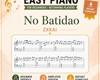 No Batidao Piano Sheet Music, Phonk, TikTok Trending Brazilian Song Notes, PDF Download