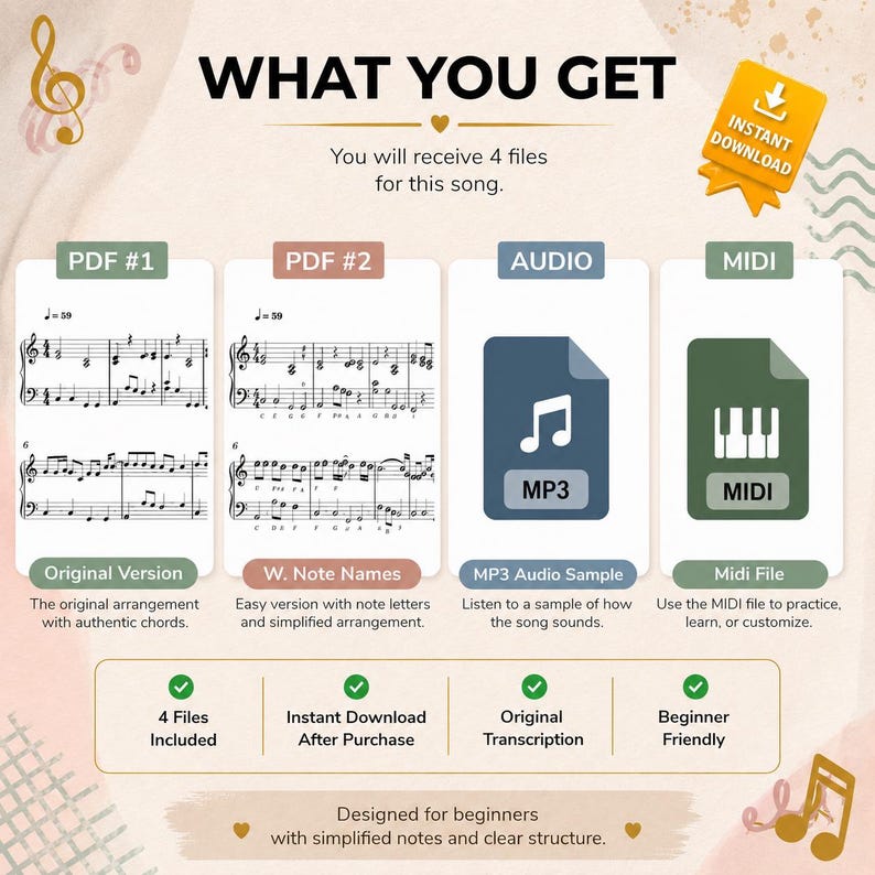 Easy on Me Sheet Music - Simplified Piano Arrangement - Easy Piano ...