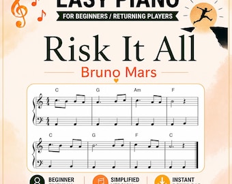 Risk it All Piano Sheet Music | Simplified Arrangement Score | Note Names Sheet | PDF Download