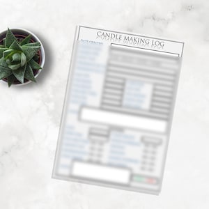 Essential Candle Makers / Making Test Log Sheet - Print Multiple Sheets ! - A Vital Part Of Being A Professional Candle Maker