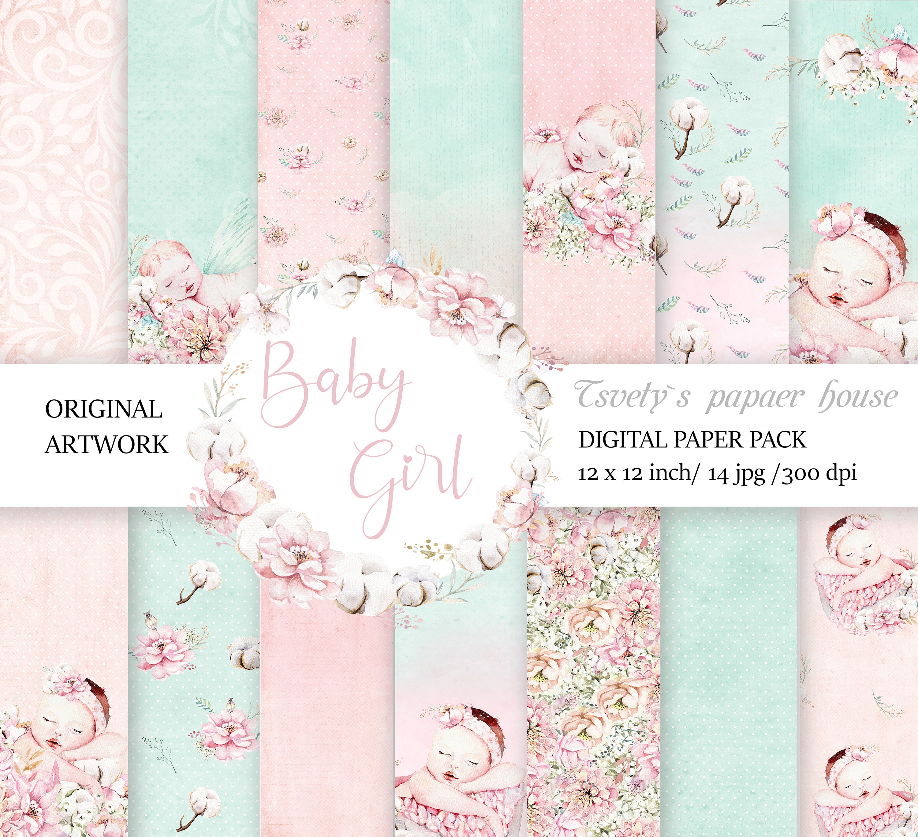 E-Cuts (Download and Print) Baby Girl 1  Baby scrapbook paper, Baby girl  scrapbook, Baby scrapbook
