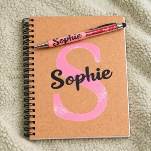 Personalised A5 Kraft Notebook & Pen Set | Handmade Custom Name Journal Gift
