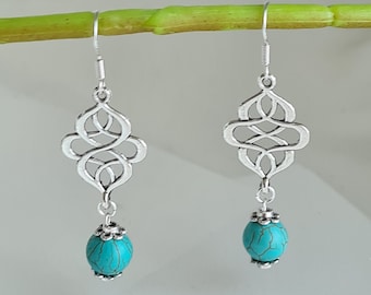 Fansilver S925 orecchini in argento Sterling goccia nodo