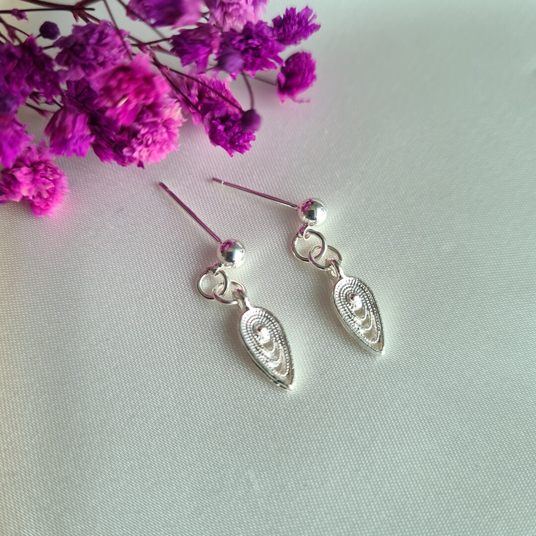 Sterling Silver Cute Water Drop Earrings. Dainty Earrings. Etsy