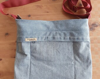 Schultertasche Handtasche Umhängetasche Tasche Jeans Upcycling UNIKAT