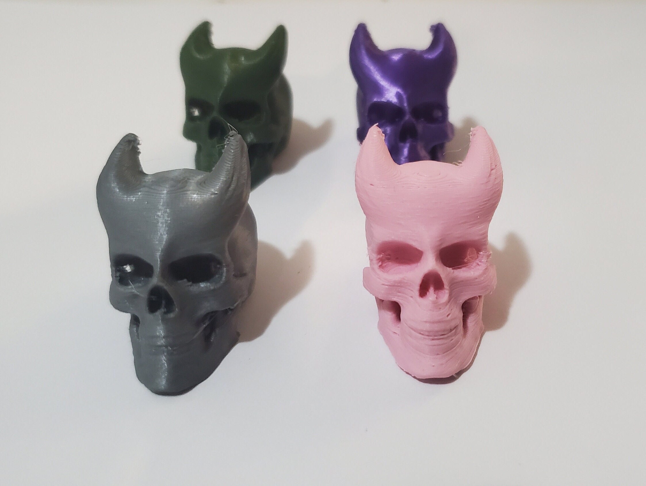 Horned Skull Valve Stems Caps set of 4 