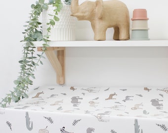 Anti- roll wedge changing mat- Safari Animals