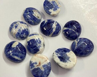 Natural Sodalite Oval Cabochon: Loose Gemstone for Jewelry Making 5x7mm to 15x20mm
