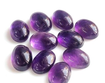 Natural Stunning Purple Amethyst Oval Cabochon Gemstone Calibrated Loose Gemstone 3x5mm To 18x25mm Jewelry Making